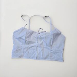 Abercrombie Milkmaid Crop Tank White Adjustable Straps Size L Bohemian Peasant